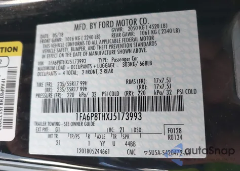 2018 Ford Mustang Ecoboost z USA, uszkodzony, nr VIN 1FA6P8THXJ5173993